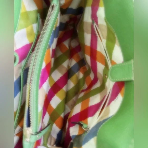 Kate Spade - Green Bag with Plaid Inside - Picture 5 of 13